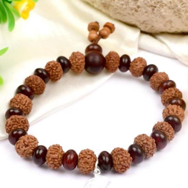 7 mukhi Mahalaxmi bracelet from Java with Red Sandalwood beads