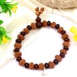 7 mukhi Mahalaxmi bracelet from Java with Red Sandalwood beads