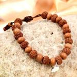 7 mukhi Mahalaxmi bracelet from Java with Sandalwood beads