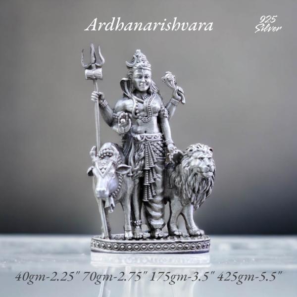 Ardhanarishvara Idol In Pure 925 Silver