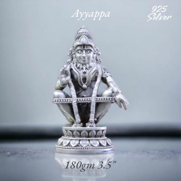 Lord Ayyappa Idol In Pure 925 Silver