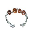 Rudraksha Combination for Wealth 7,9,11,13 Mukhi Nepal in Silver Bracelet