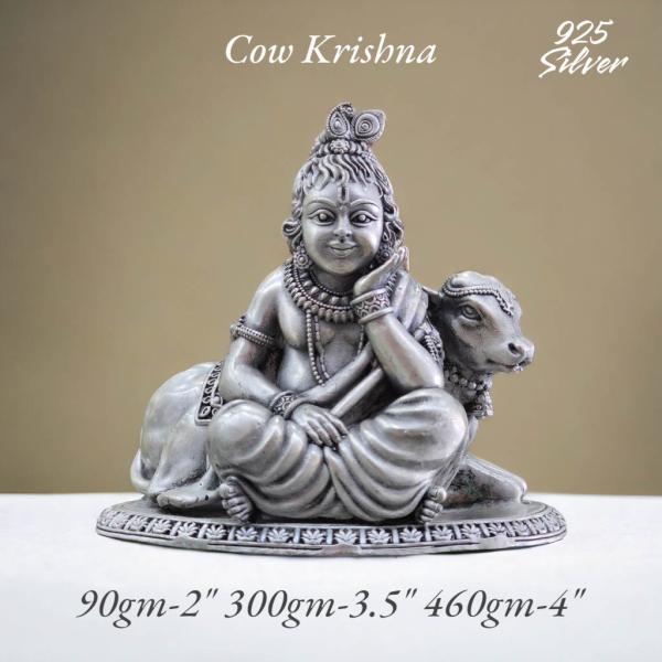 Shree Krishna Idol In Pure 925 Silver (6)