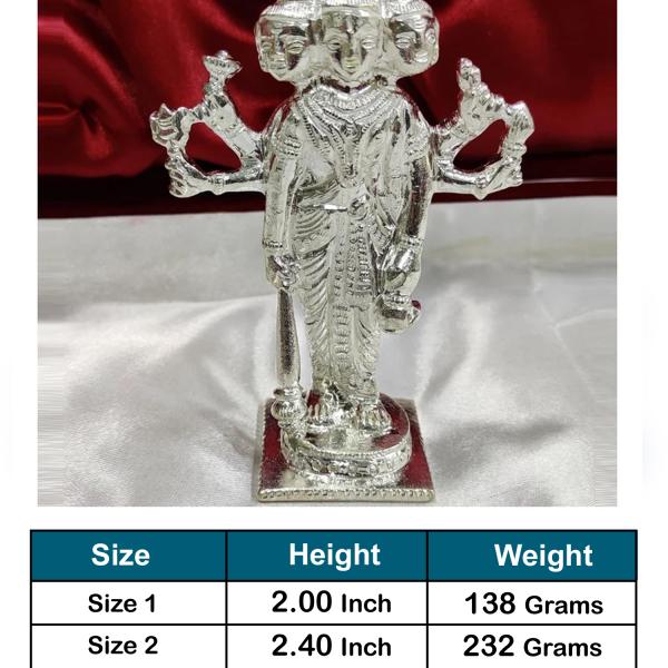 Dattatreya Idol In Pure 925 Silver (1)