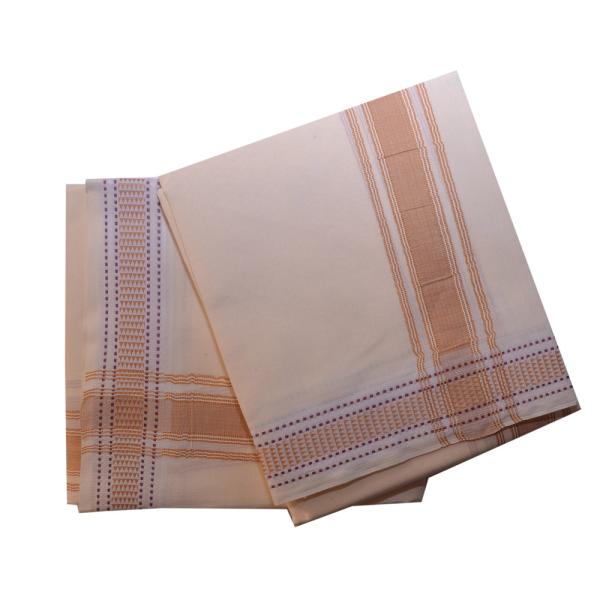 Cream Dhoti With Shawl In Pure Cotton
