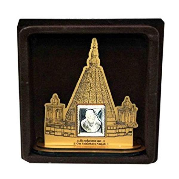 Sai Baba Wooden Frame With Pure Silver Coin Of 7 Grams