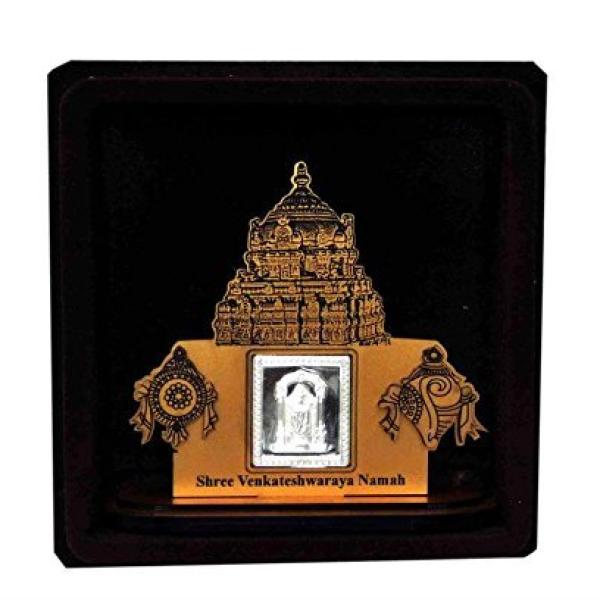 Balaji Wooden Frame With Pure Silver Coin Of 7 Grams
