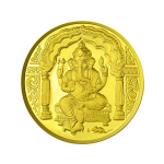 Lord Ganesh Coin In Pure Silver Gold Plated 500 Gms