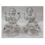 Ganesh Laxmi Idol In Pure 925 Silver (10)