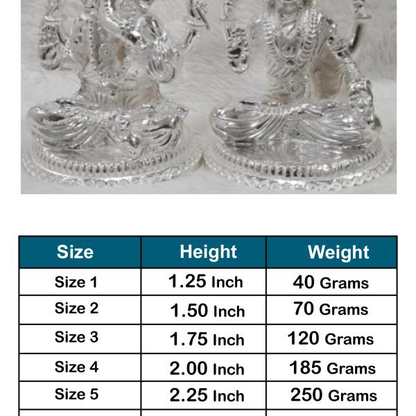 Ganesh Laxmi Idol In Pure 925 Silver (9)