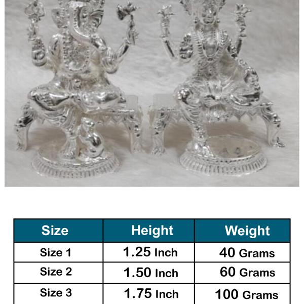 Ganesh Laxmi Idol In Pure 925 Silver (10)