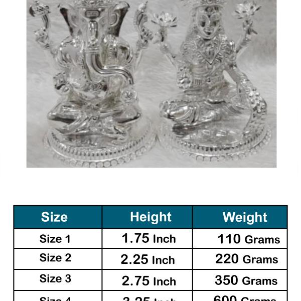 Ganesh Laxmi Idol In Pure 925 Silver (11)