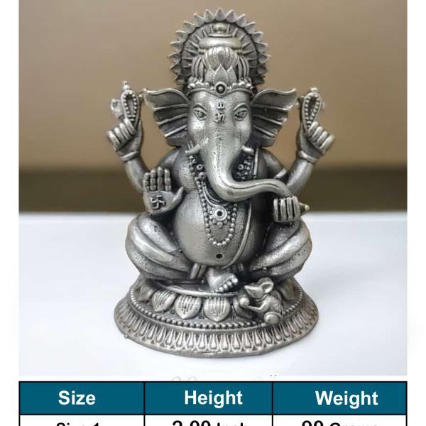 Ganesh Idol In Pure 925 Silver (10)