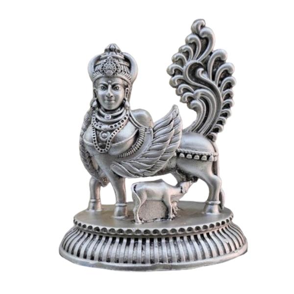 Kamdhenu Statue In Pure 925 Silver