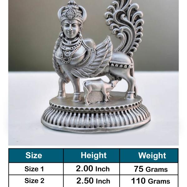 Kamdhenu Statue In Pure 925 Silver