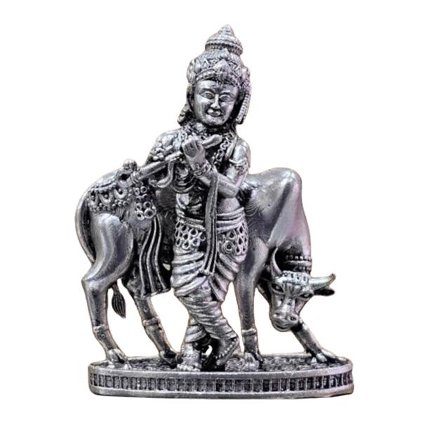 Shree Krishna Idol In Pure 925 Silver (5)