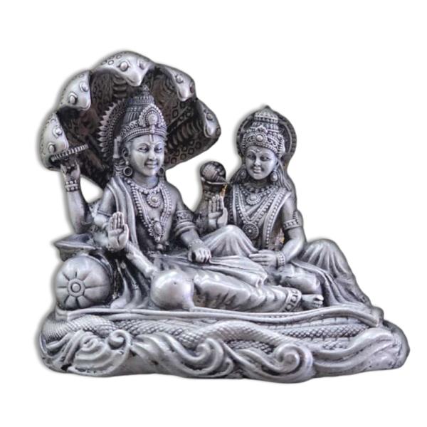 Vishnu Laxmi Idol In Pure 925 Silver (2)