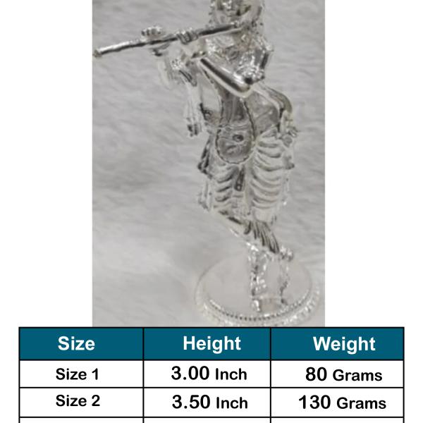 Shree Krishna Idol In Pure 925 Silver (9)