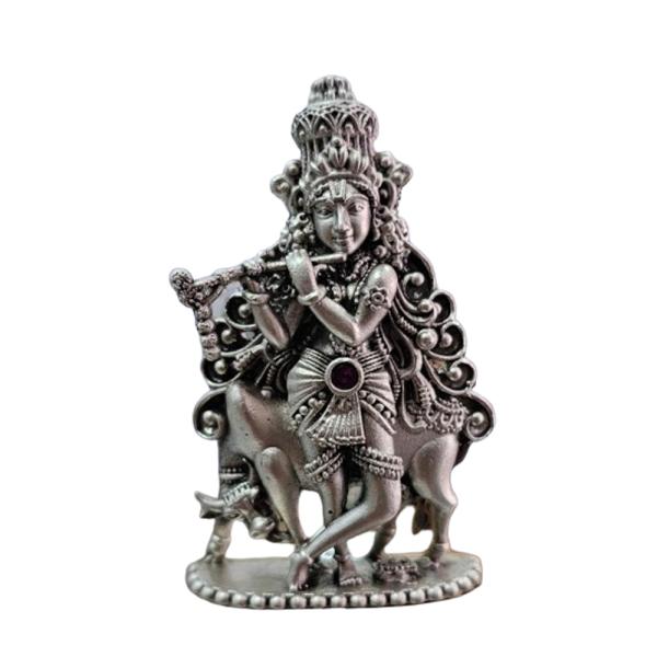Shree Krishna Idol In Pure 925 Silver (2)