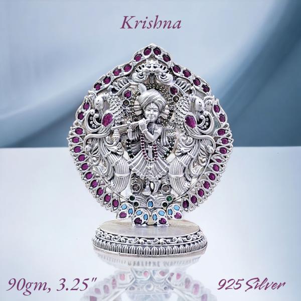 Shree Krishna Idol In Pure 925 Silver (1)