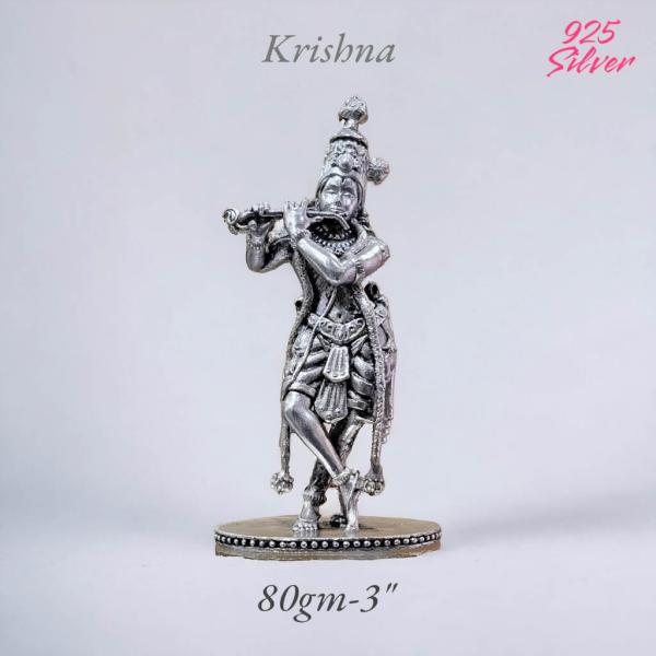 Shree Krishna Idol In Pure 925 Silver (3)