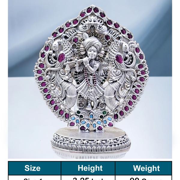 Shree Krishna Idol In Pure 925 Silver (1)