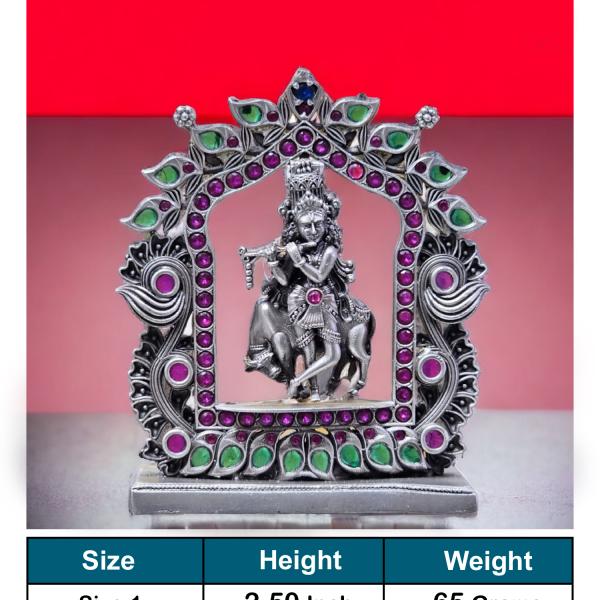 Shree Krishna Idol In Pure 925 Silver