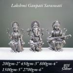 Ganesh Laxmi Saraswati Idol In Pure 925 Silver (1)