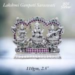 Ganesh Laxmi Saraswati Idol In Pure 925 Silver (3)