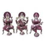 Ganesh Laxmi Saraswati Idol In Pure 925 Silver