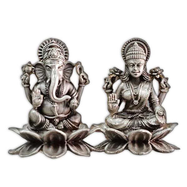 Ganesh Laxmi Idol In Pure 925 Silver (1)
