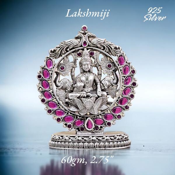 Goddess Laxmi Idol In Pure 925 Silver (2)
