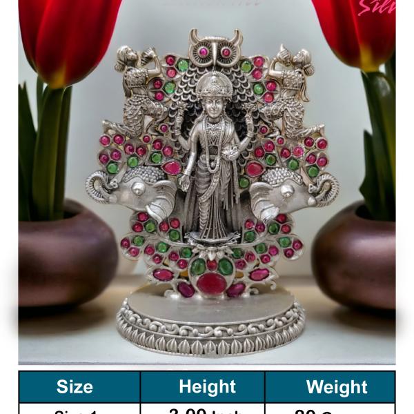 Goddess Laxmi Idol In Pure 925 Silver