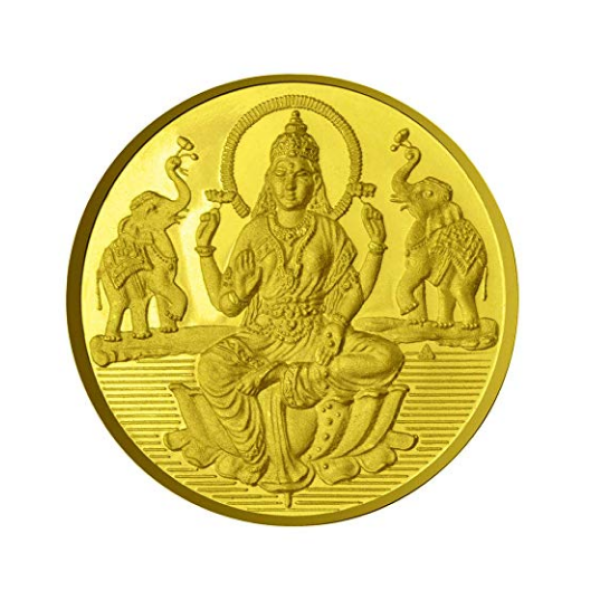 Goddess Laxmi Coin In Pure Silver Gold Plated 20 Gms
