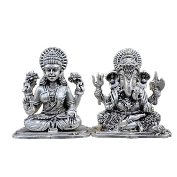 Ganesh Laxmi Idol In Pure 925 Silver (2)