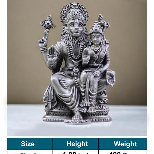Laxmi Narasimha Idol In Pure 925 Silver