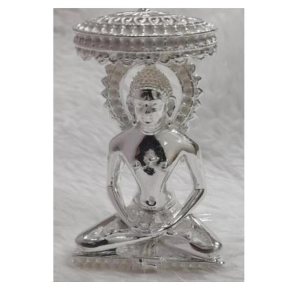Mahavir Swami Idol In Pure 925 Silver (1)