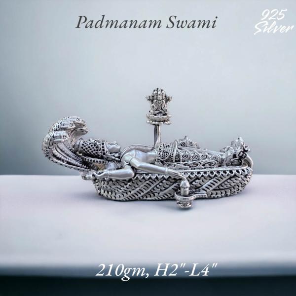Lord Vishnu Padmanabham Idol In Pure 925 Silver