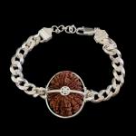15 Mukhi Nepal Rudraksha In Pure Silver Bracelet