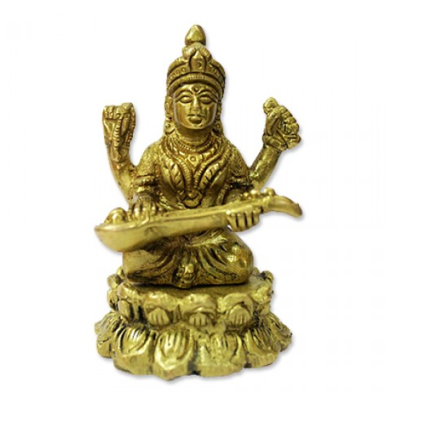 Saraswati Mata Idol In Brass