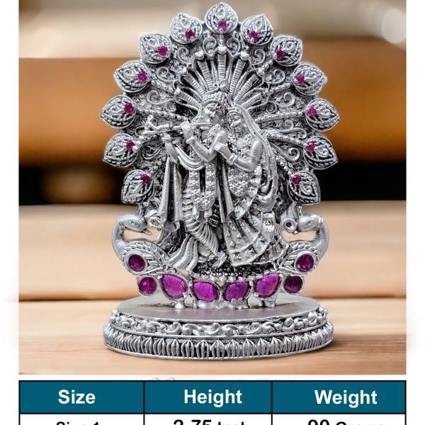 Radhe Krishna Idol In Pure 925 Silver