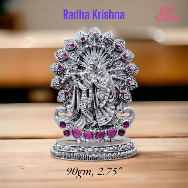 Radhe Krishna Idol In Pure 925 Silver
