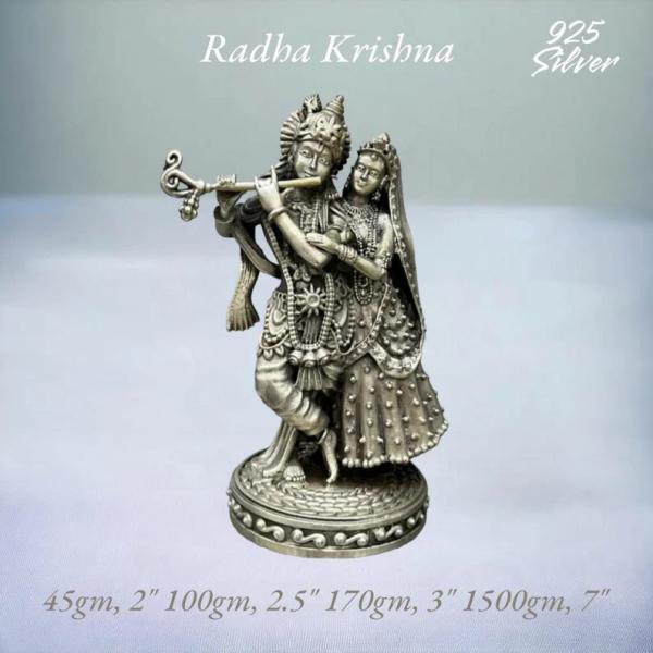 Radhe Krishna Idol In Pure 925 Silver (3)