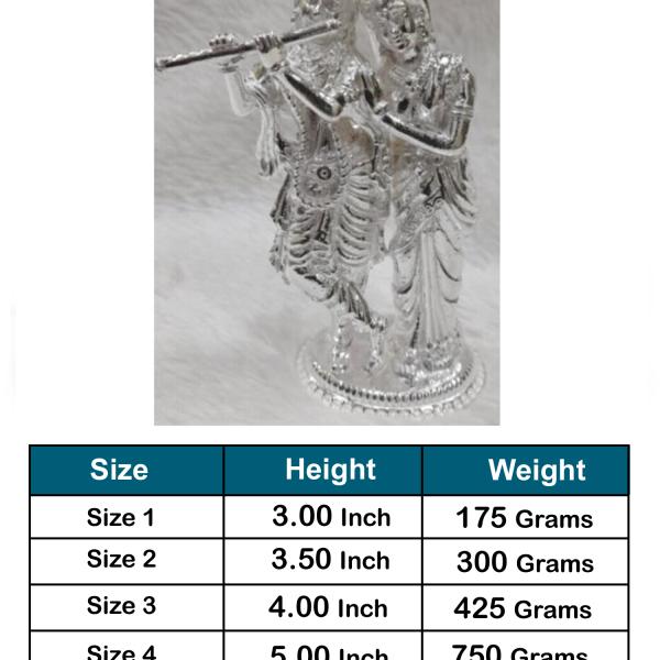 Radhe Krishna Idol In Pure 925 Silver (5)