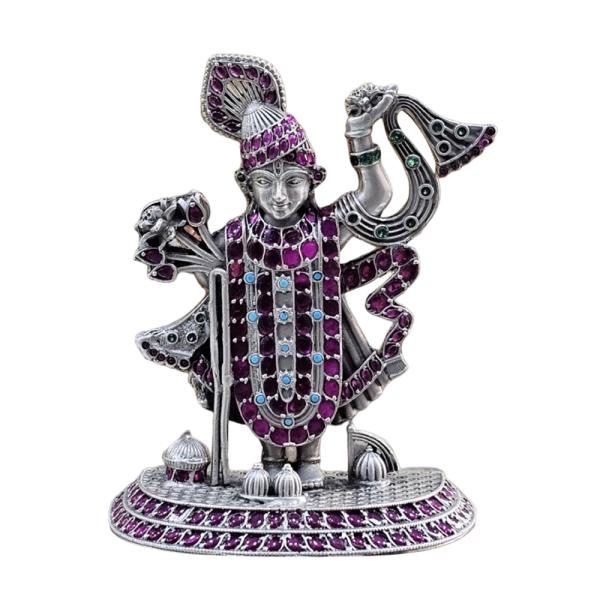 Shrinathji Idol In Pure 925 Silver-(1)