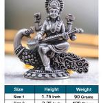Saraswati Idol In Pure 925 Silver (1)