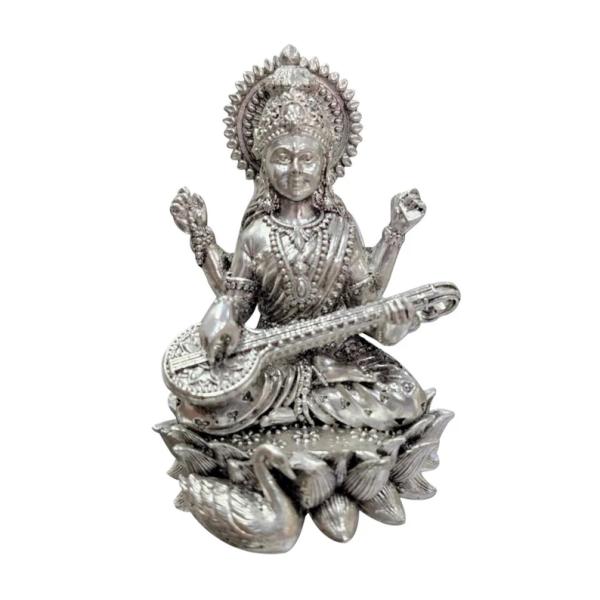 Saraswati Idol In Pure 925 Silver (3)