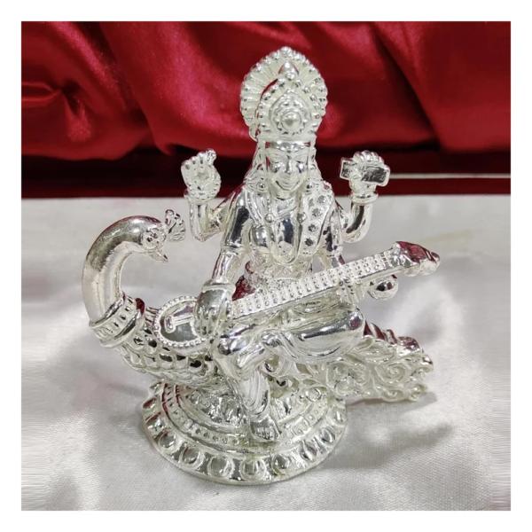 Saraswati Idol In Pure 925 Silver (4)