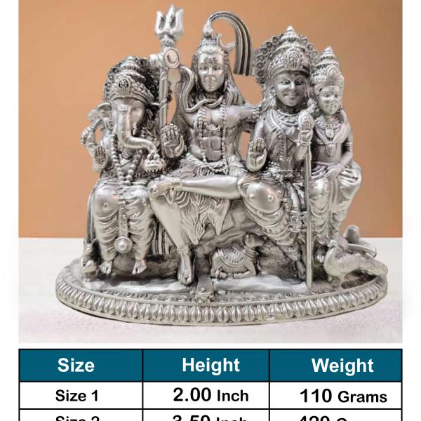 Shiv Parivar Idol In Pure 925 Silver (1)