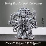 Panchmukhi Hanuman Idol In Pure 925 Silver